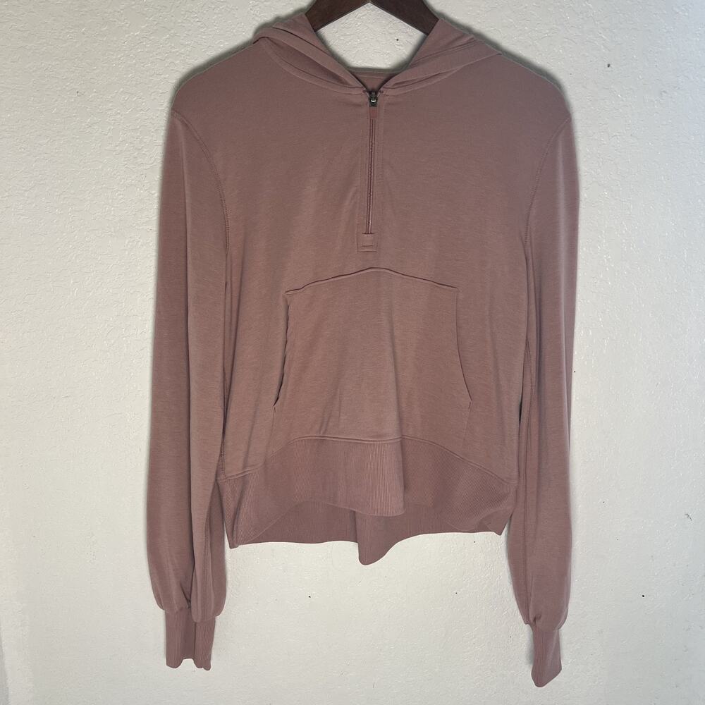 Women's Hooded Zip Up Jacket Mauve Tek Gear Brand Size M Athletic Running Yoga